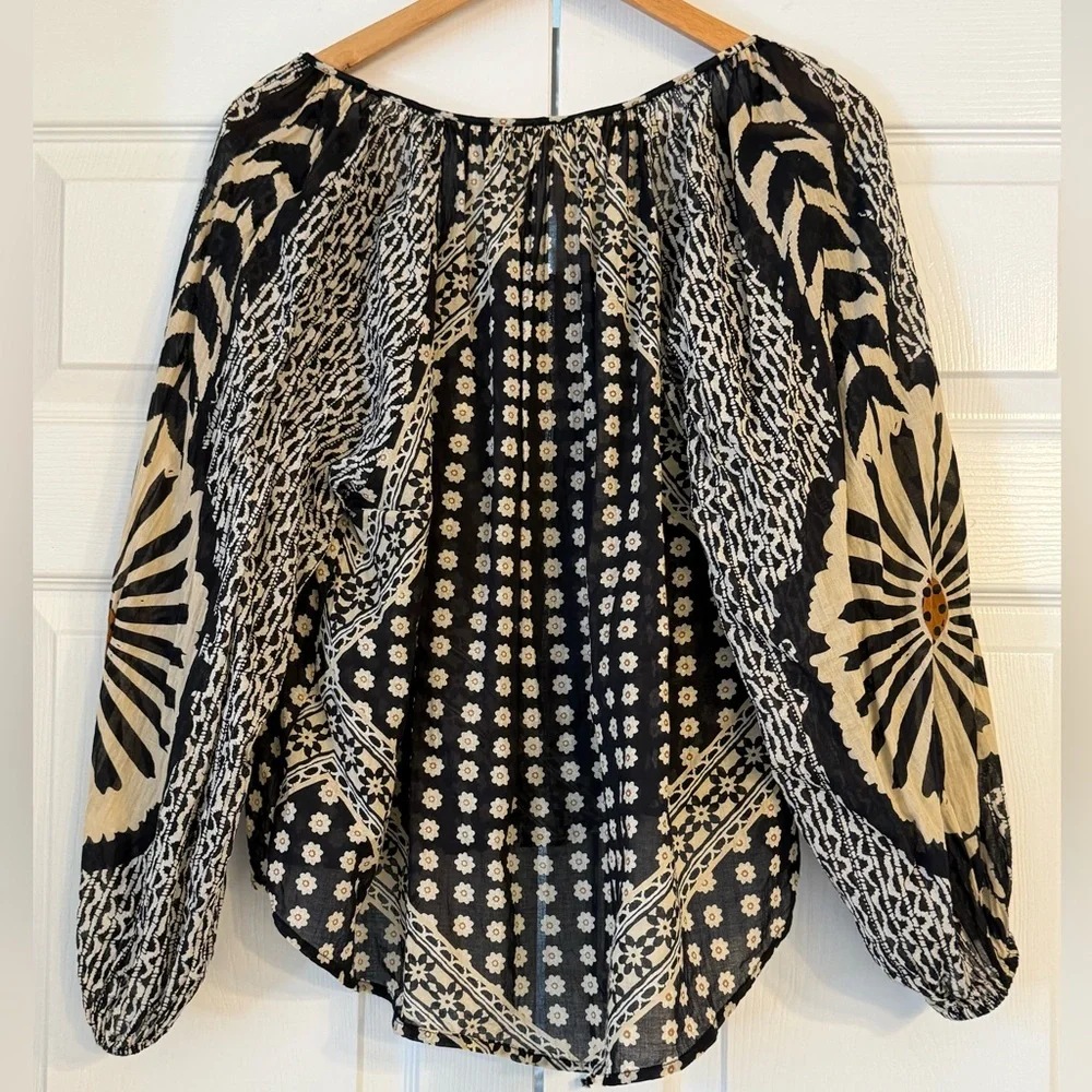 Free People Elena Printed Top XSmall - Picture 3 of 7